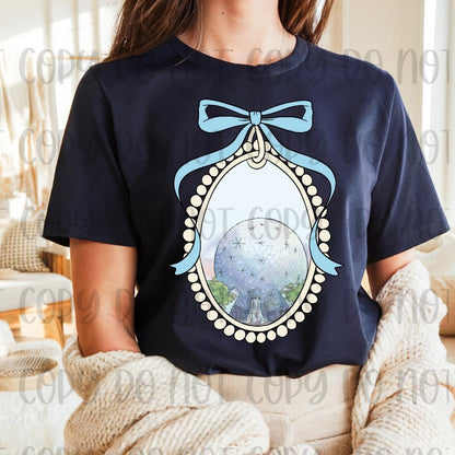 Coquette Bow Frame Futuristic Park Shirt