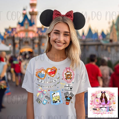 Locket and Charm Bracelet Cartoon Automobiles Character Shirt