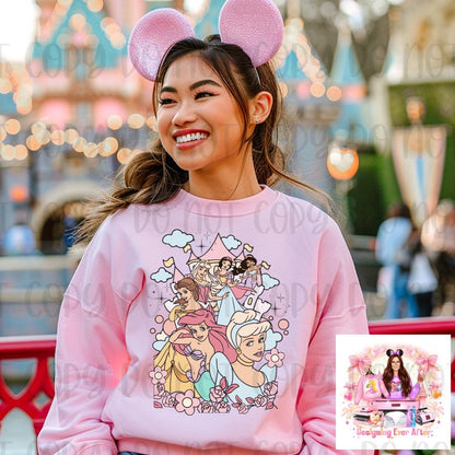 Retro Princess Mashup Fairytale Castle Shirt