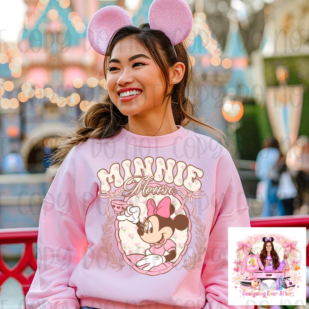 Retro Magical Mouse Floral Tea Shirt