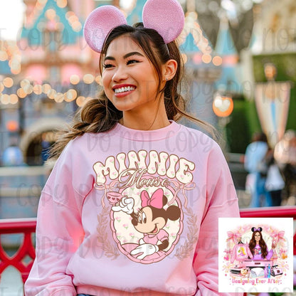 Retro Magical Mouse Floral Tea Shirt