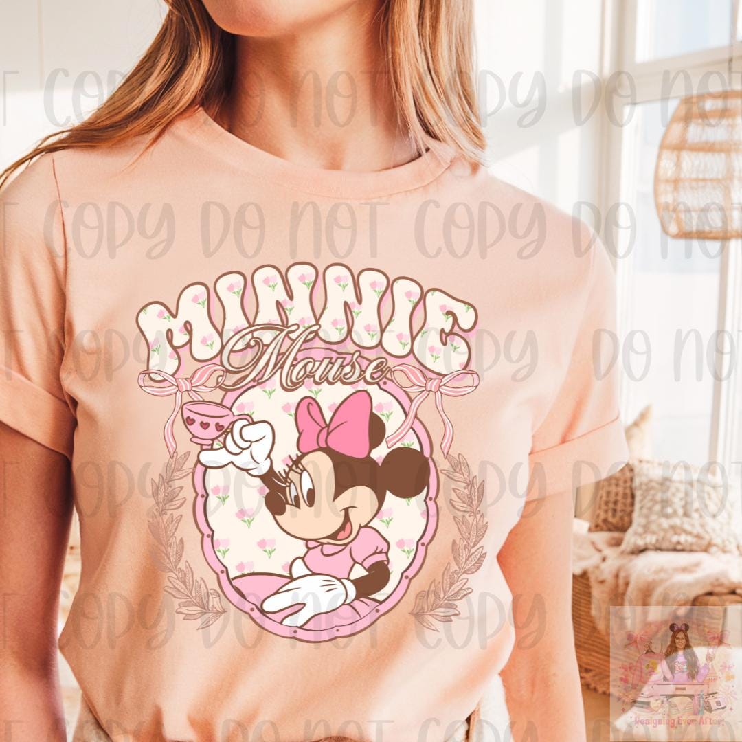 Retro Magical Mouse Floral Tea Shirt